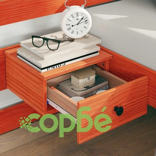 Рамка за легло с нощни шкафчета от масивно борово дърво 200x200 см ➤ топ цена ➤ sorbe.bg