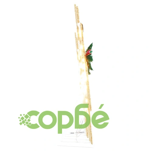 LED елени с шейна 5 части златист текстил 45x19x65 см ➤ топ цена ➤ sorbe.bg