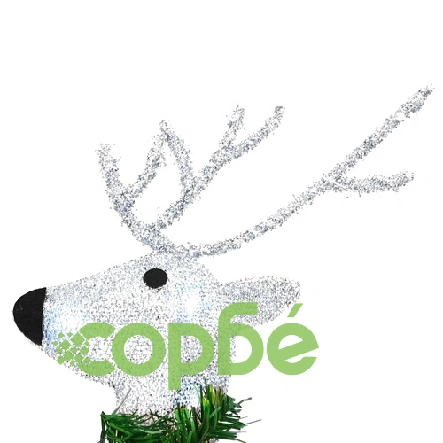 LED елени 5 броя сребрист текстил с шейна 45x19x65 см ➤ топ цена ➤ sorbe.bg