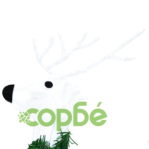 LED елени с шейна 5 части бял текстил 45x19x65 см ➤ топ цена ➤ sorbe.bg