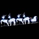 LED елени с шейна 5 части бял текстил 45x19x65 см