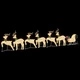 LED елени с шейна 7 части - златист текстил 45x19x65 см