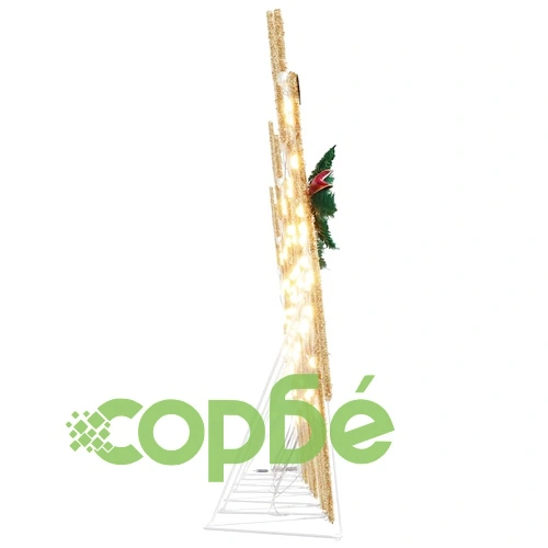LED елени с шейна 7 части - златист текстил 45x19x65 см ➤ топ цена ➤ sorbe.bg
