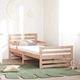 Рамка за легло с матрак и табла от борово дърво кафяво 80x200 см