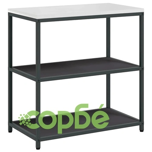 Комплект за кухненско съхранение 2 части - черна студено валцована стомана 180x50x92 см ➤ топ цена ➤ sorbe.bg