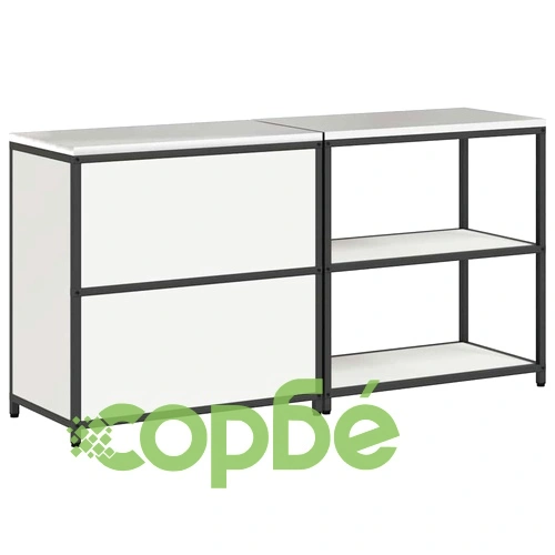 Комплект за кухненско съхранение 2 части от студено валцована стомана бяло 180x50x92 см ➤ топ цена ➤ sorbe.bg