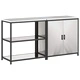 Комплект кухненски шкафове за съхранение 2 части сребрист 180x50x92 см неръждаема стомана
