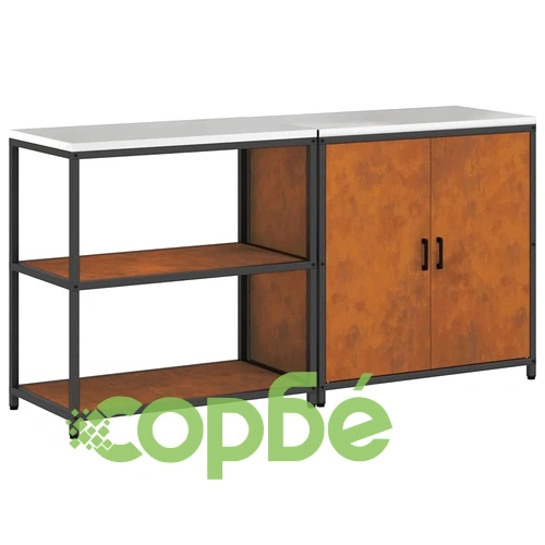 Комплект за кухненско съхранение от патинираща стомана 2 части 180x50x92 см ➤ топ цена ➤ sorbe.bg