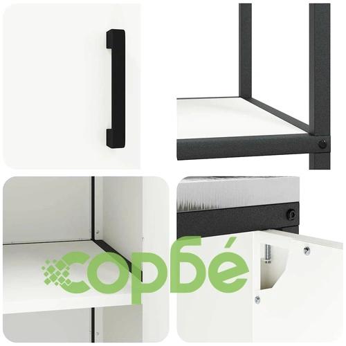 Комплект кухненски шкафове за съхранение 2 броя, бял, студено валцована стомана 150x50x92 см ➤ топ цена ➤ sorbe.bg