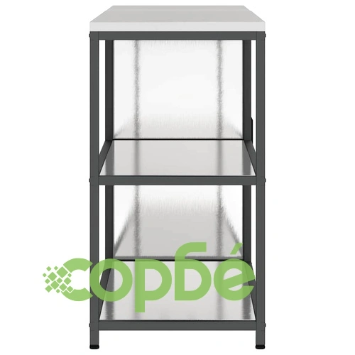 Комплект за кухненско съхранение 2 части от неръждаема стомана сив 150x50x92 см ➤ топ цена ➤ sorbe.bg