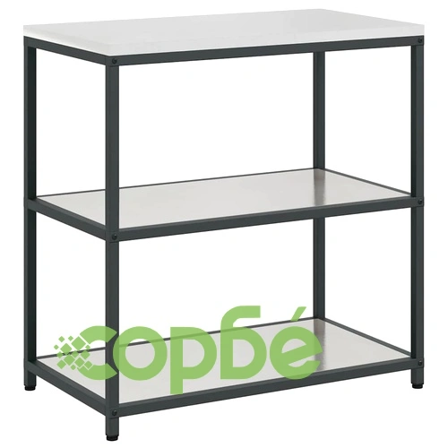 Комплект за кухненско съхранение 2 части от неръждаема стомана сив 150x50x92 см ➤ топ цена ➤ sorbe.bg