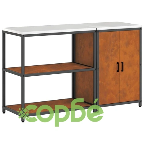 Комплект за кухненско съхранение от патинираща стомана 2 части 150x50x92 см ➤ топ цена ➤ sorbe.bg