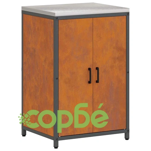 Комплект за кухненско съхранение от патинираща стомана 2 части 150x50x92 см ➤ топ цена ➤ sorbe.bg