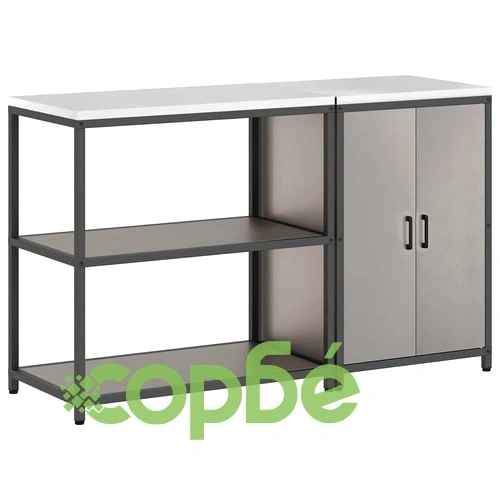 Комплект за кухненско съхранение от патинираща стомана 2 части 150x50x92 см ➤ топ цена ➤ sorbe.bg