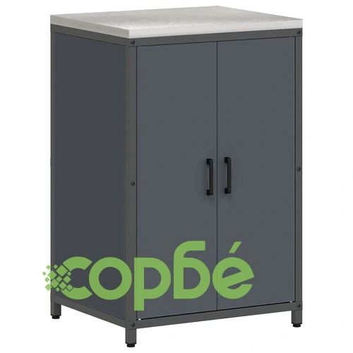 Комплект за кухненско съхранение от студено валцована стомана 3 части Антрацит 210x50x92 см ➤ топ цена ➤ sorbe.bg