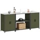 Комплект кухненско съхранение 3 части от студено валцована стомана - маслинено зелено 210x50x92 см