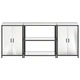 Комплект за кухненско съхранение от неръждаема стомана 3 части сив 210x50x92 см