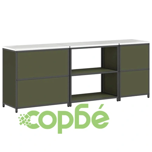 Комплект за кухненско съхранение 3 части - маслинено зелено, студено валцована стомана ➤ топ цена ➤ sorbe.bg