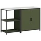 Комплект кухненско съхранение 2 части стомана маслинено зелено 150x50x92 см
