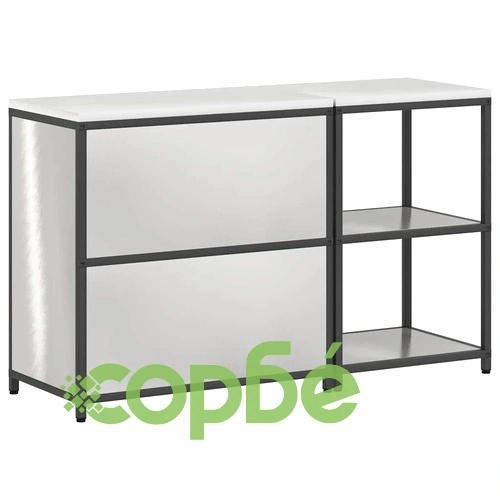 Комплект кухненско съхранение 2 части неръждаема стомана сив 150x50x92 см ➤ топ цена ➤ sorbe.bg