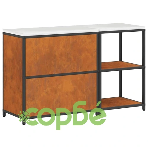 Комплект за кухненско съхранение от атмосферостойка стомана 2 части 150x50x92 см ➤ топ цена ➤ sorbe.bg