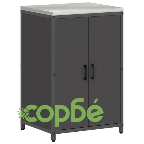 Комплект за кухненско съхранение 2 части от студено валцована стомана черен 120 x 50 x 92 см ➤ топ цена ➤ sorbe.bg