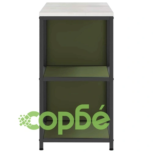 Комплект за кухненско съхранение 2 части от студено валцована стомана 120x50x92 см - маслинено зелено ➤ топ цена ➤ sorbe.bg