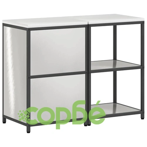 Комплект кухненски шкафове за съхранение 2 бр. неръждаема стомана сив 120x50x92 см ➤ топ цена ➤ sorbe.bg