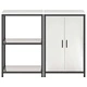 Комплект кухненски шкафове за съхранение 2 бр. неръждаема стомана сив 120x50x92 см
