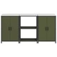 Комплект за кухненско съхранение 3 части от студено валцована стомана 180x50x92 см маслинено зелен