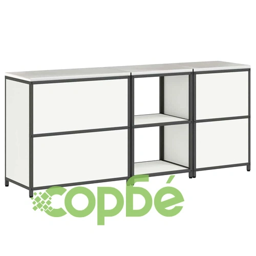 Комплект за кухненско съхранение 3 части от студено валцована стомана - бял 210x50x92 см ➤ топ цена ➤ sorbe.bg