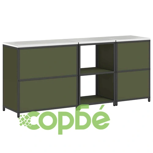 Комплект за кухненско съхранение 3 части - маслинено зелено, студено валцована стомана ➤ топ цена ➤ sorbe.bg