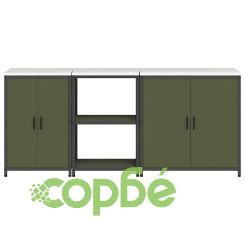 Комплект за кухненско съхранение 3 части - маслинено зелено, студено валцована стомана ➤ топ цена ➤ sorbe.bg