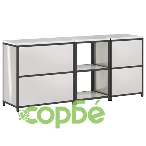 Комплект за кухненско съхранение 3 части от неръждаема стомана, сив, 210 x 50 x 92 см ➤ топ цена ➤ sorbe.bg