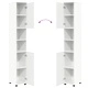 Комплект мебели за баня 4 части, бяло гланцово, 30 x 35 x 192 см
