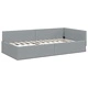 Ъглова рамка за легло с матрак, 90 x 190 см, текстил, светлосиво