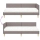 Ъглова рамка за легло с матрак, 80 x 200 см, текстил, таупе