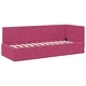 Ъглова рамка за легло с матрак от кадифе виненочервен 80x200 см