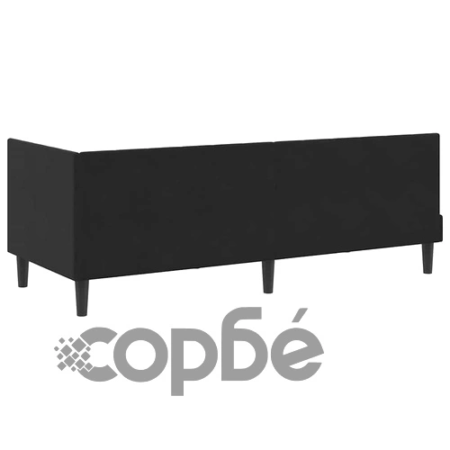 Ъглова рамка за легло с матрак 80x200 см от кадифе в черно ➤ топ цена ➤ sorbe.bg
