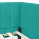 Ъглова рамка за легло с матрак 80x200 см кадифе тюркоаз