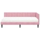 Ъглова рамка за легло с матрак от кадифе розово 90x190 см