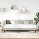 Ъглова рамка за легло с матрак светлосиво кадифе 100x200 см