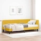Ъглова рамка за легло с матрак 100x200 см жълт кадифе