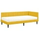 Ъглова рамка за легло с матрак 100x200 см жълт кадифе