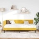 Ъглова рамка за легло с матрак 100x200 см жълт кадифе