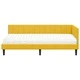 Ъглова рамка за легло с матрак 100x200 см жълт кадифе