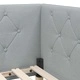Ъглова рамка за легло с матрак, светлосиво, 90 x 200 см, текстил, шперплат