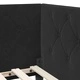 Ъглова рамка за легло с матрак, Кадифе, 80 x 200 см, Черен