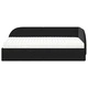 Ъглова рамка за легло с матрак и табло, 90 x 190 см, Кадифе, Черно