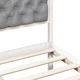 Рамка за легло с табла светлосиво 150x200 см масивно борово дърво